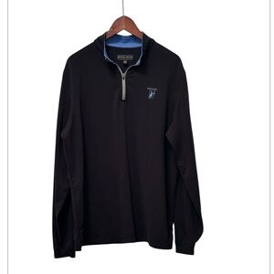 Peter Millar Black Perth Performance Quarter-Zip Large